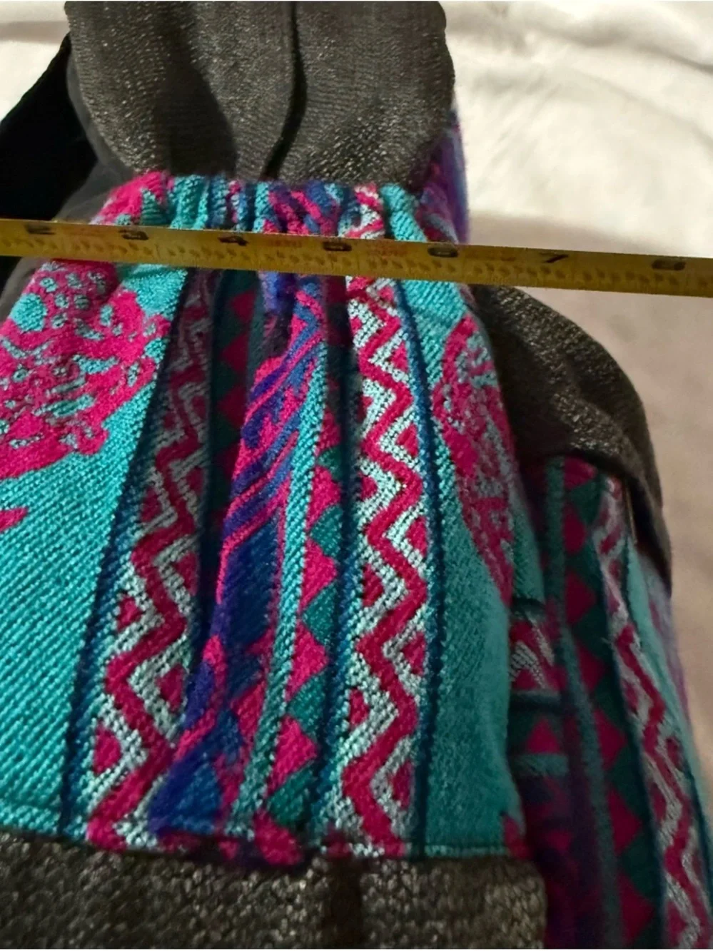Southwestern Woven Mini Backpack Turquoise Pink Black Festival Bag